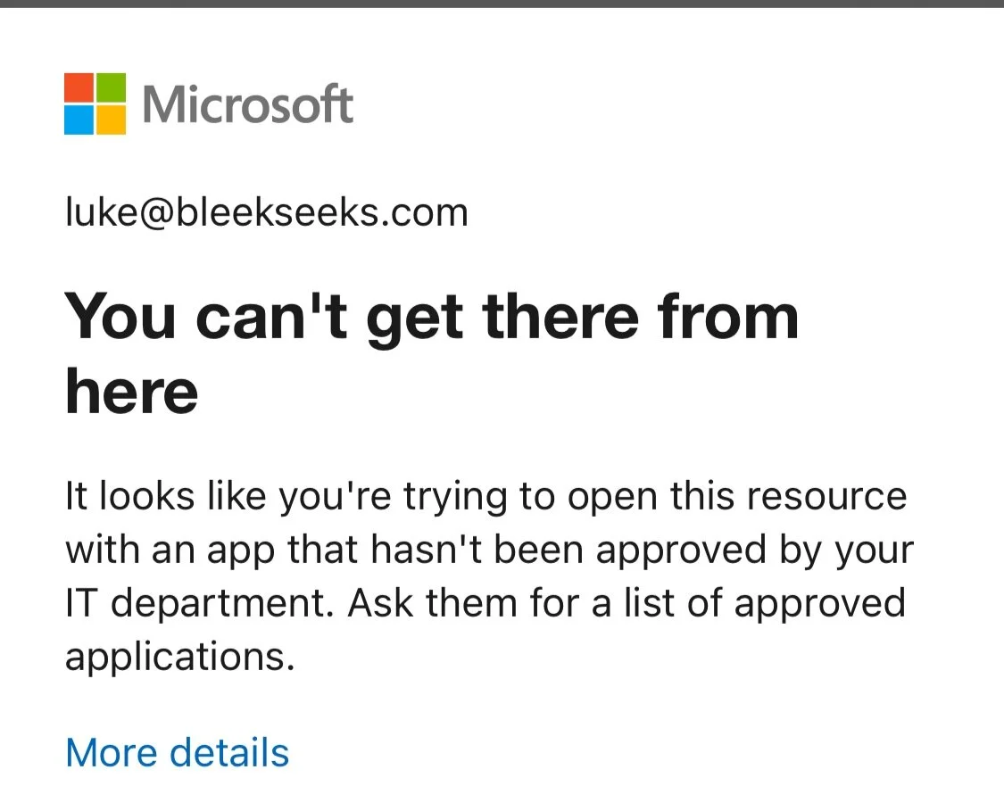 Force Outlook for Mobile via Conditional access